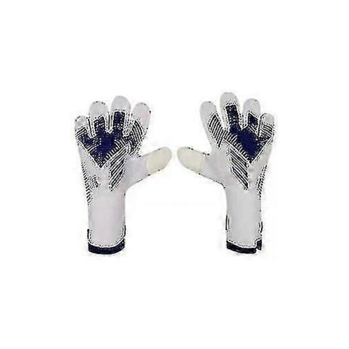 Manusi portar fotbal din silicon si latex, impermeabile, antialunecare, alb/negru, marimea 10