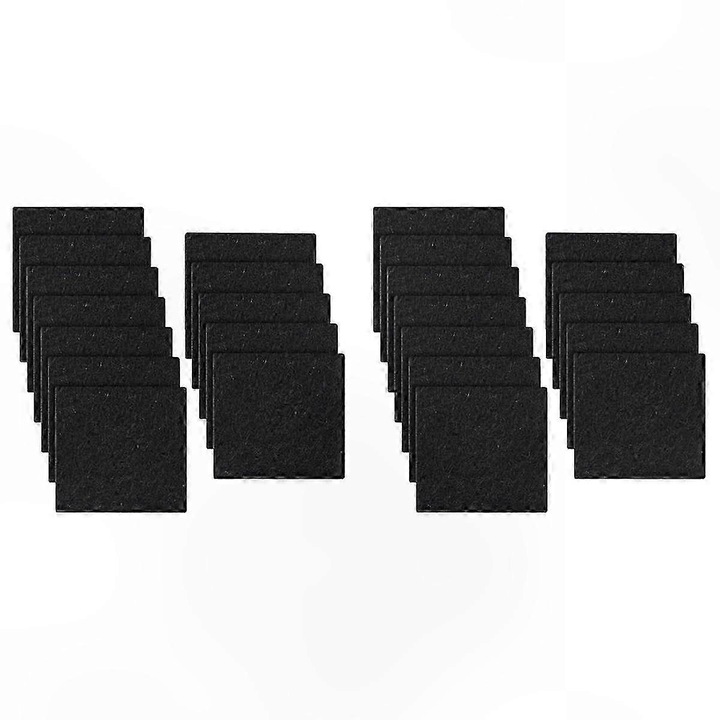 Filtre cu carbune activ pentru cos de gunoi eMAG-CJ18-fr2608211318, compatibile universal, absorbtie miros pana la 2 luni, 80 x 80 x 5 mm, Negru, 24 buc