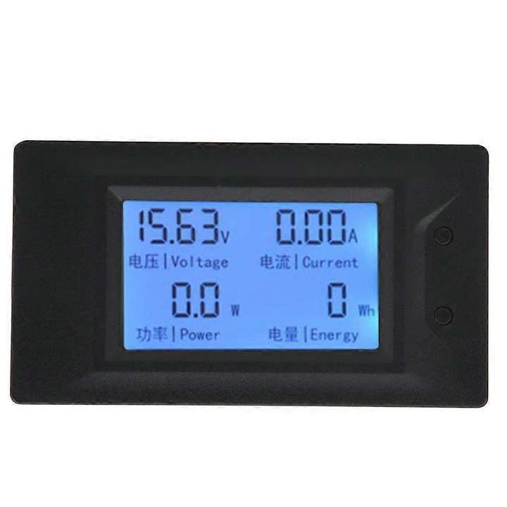 Contor de energie DC eMAG-CJ18-fr2608211674, afisaj digital voltmetru/ampermetru/wattmetru, 6.5–100 V DC, 0–30 A, 0–3 kW, negru