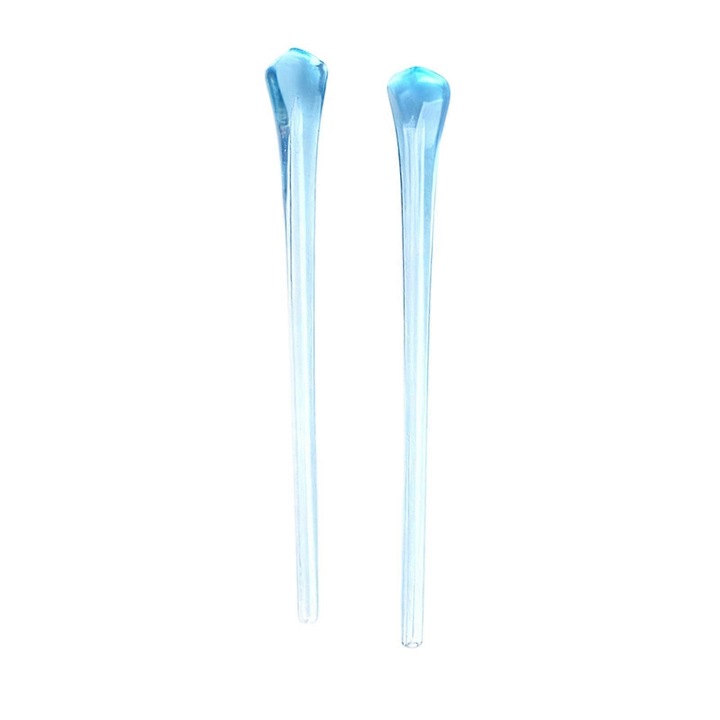 Suport nas si capete tample pentru ochelari din PVC, antiderapant si rezistent la transpiratie, albastru transparent, 1 pereche, lungime 7,2 cm