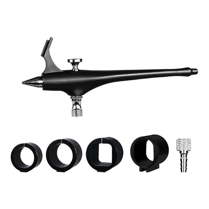 Aerograf eMAG-CJ18-fr2608214843, plastic si alama, negru, 14.8 cm