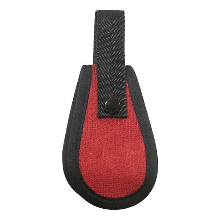 Husa de curatare pentru mingi de golf, din plus, negru/rosu, 7 x 11 cm