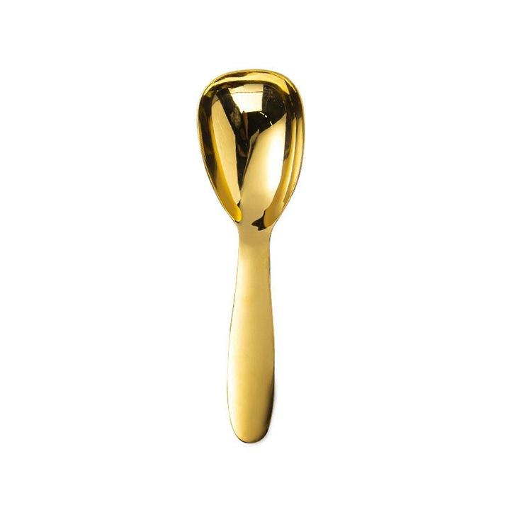Lingura pentru supa din otel inoxidabil 304, placata auriu, 20 x 6 cm