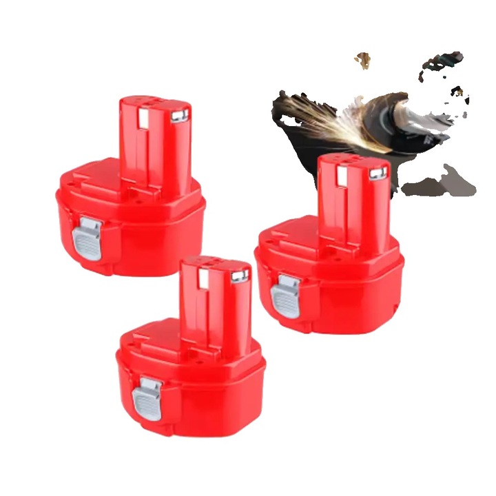 Acumulator inlocuitor Ni-MH PA14-6.8AH-3PCS, 12.800 mAh, compatibil cu scule electrice fara fir, rosu, set 3 buc.