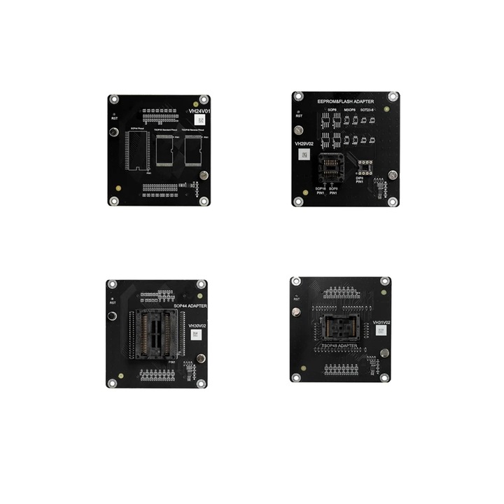 Комплект програмируеми адаптери за EEPROM/FLASH 8785371219436, SOP44/TSOP48 адаптери, четене/запис без запояване, съвместими с AM29FXXX/SST36VFXXX, черен