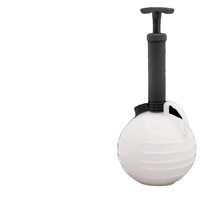 Pompa manuala de aspiratie ulei 8785371197031, polietilena/plastic, capacitate 6 L, furtun fix 2 m, 3 tuburi extensie 1 m, diametru 10 mm, temperatura 20-95 °C, presiune maxima -15 inHg, alb/negru