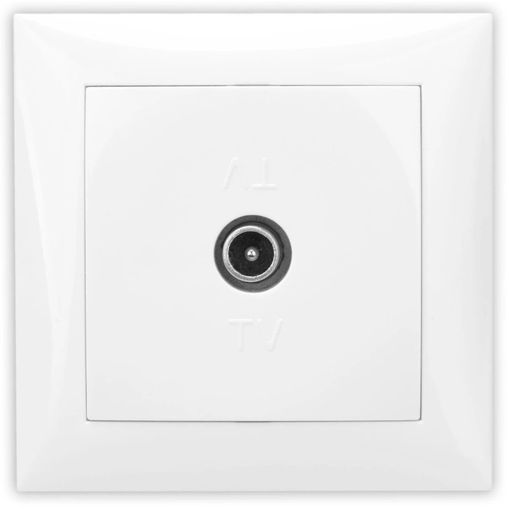 Priza TV intermediara Hoff Top, alb