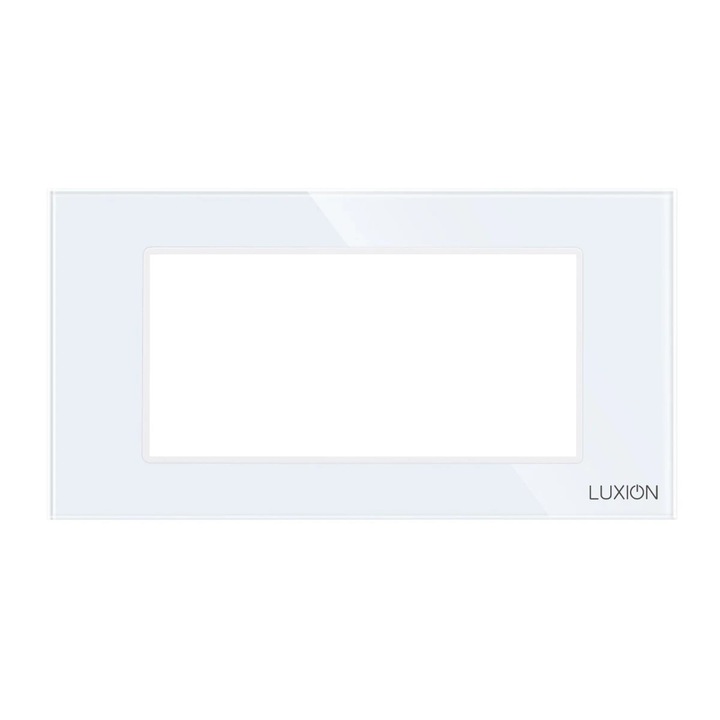 Rama Luxion Italian LXI-GF004W, 4 module, alb, pentru priza / intrerupator