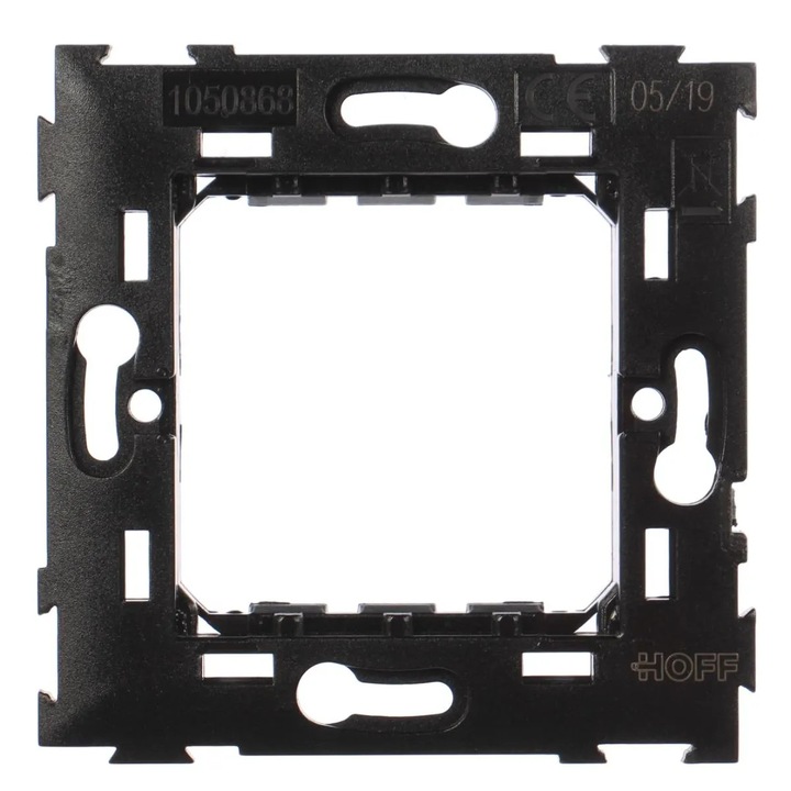 Suport Hoff, 2 module, neagra, 73 x 73 x 15 mm, pentru rama priza / intrerupator