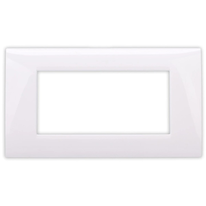 Rama Hoff BL-40804, 4 module, alb, pentru priza / intrerupator