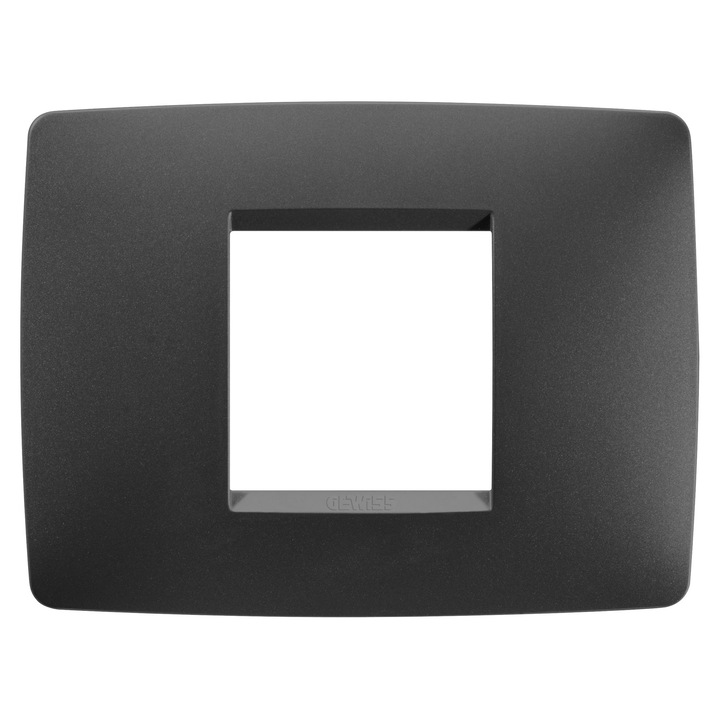 Rama Gewiss Chorus One, 2 module, negru-satin, pentru priza / intrerupator