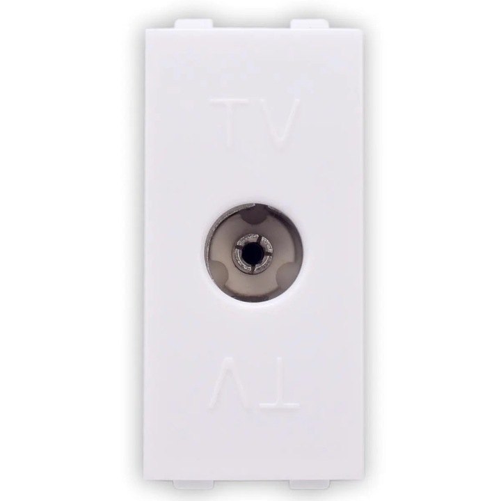 Priza TV capat, Hoff, modular - 1, alb
