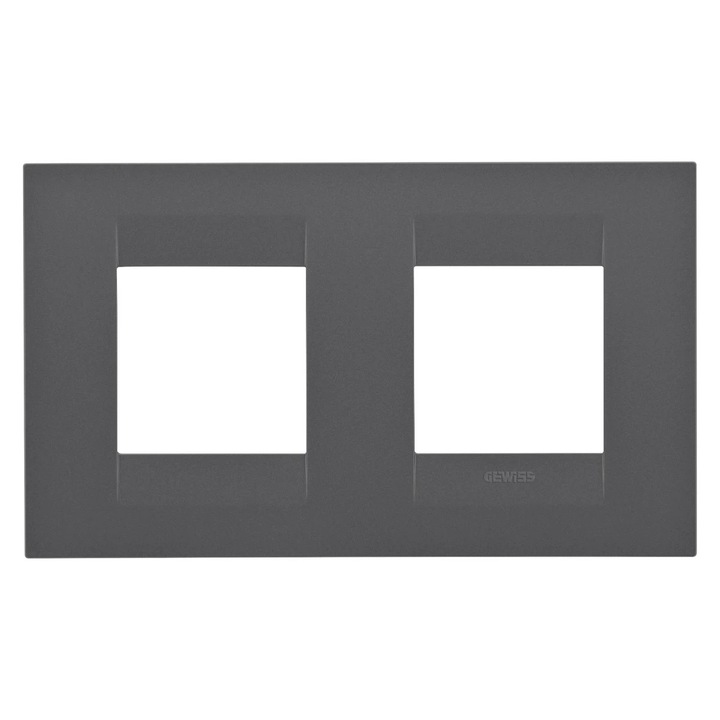 Rama Gewiss Chorus Geo, 4 module (2 + 2), negru-satin, pentru priza / intrerupator