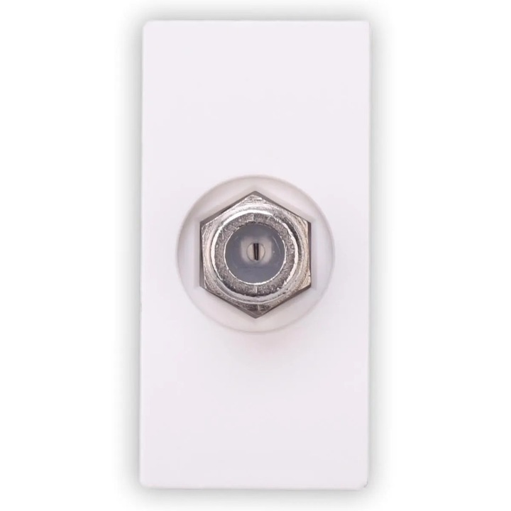 Priza TV tip F, Hoff, modular - 1, alb