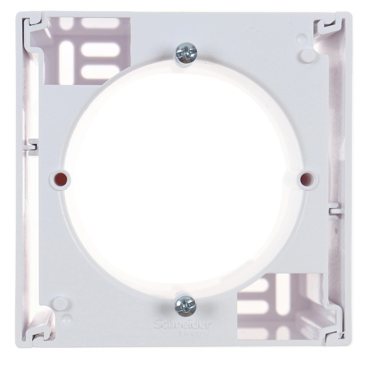 Cadru aparent Schneider Electric Asfora EPH6100121, 1 post, alb, pentru priza / intrerupator