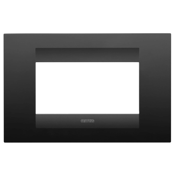 Rama Gewiss Chorus Geo, 4 module, negru-satin, pentru priza / intrerupator