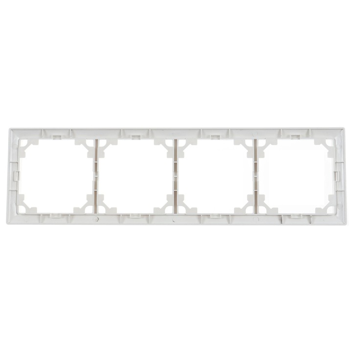 Rama Hoff Soft, 4 module, alb, pentru priza / intrerupator