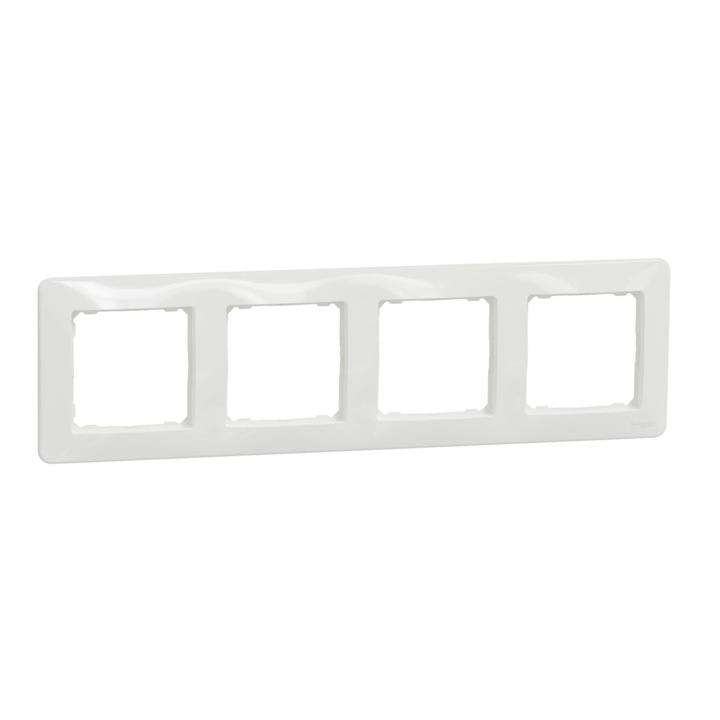 Rama Schneider Electric Sedna SDD311804, 4 posturi, alb, pentru priza / intrerupator