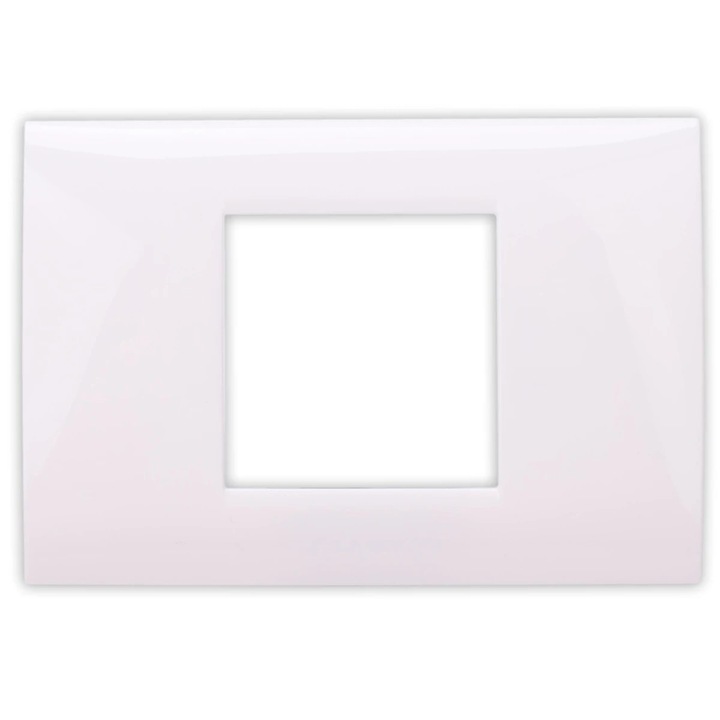 Rama Hoff BL-40802, 2 module, alb, pentru priza / intrerupator