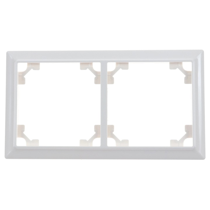 Rama Hoff Soft, 2 module, alb, pentru priza / intrerupator