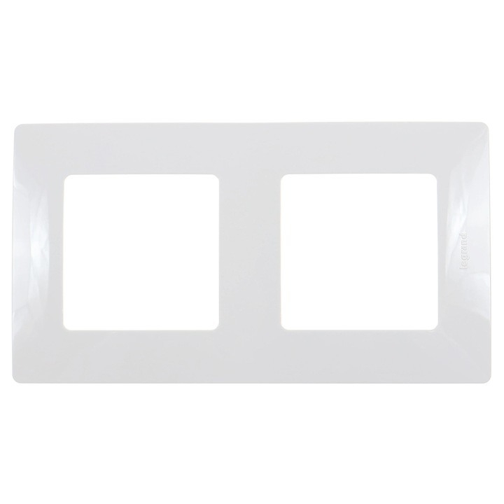 Rama Legrand Niloe 397869, 2 posturi, alb, pentru priza / intrerupator