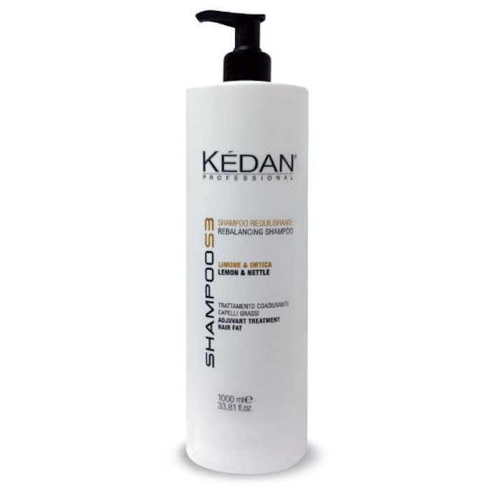 Професионален шампоан за мазна коса Kedan S3, Балансиращ, с Лимон и коприва, 1000 ml