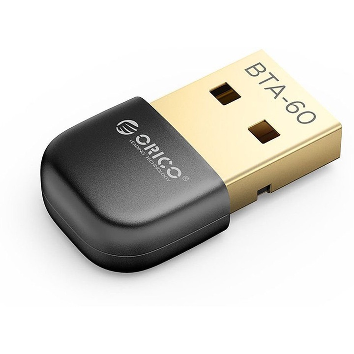 Orico BTA-60 Bluetooth adapter (ORICO-BTA-60-BK-BP-HU), Bluetooth 6.0, 10-30 m hatótáv, fekete, 24.5 x 14 x 7 mm
