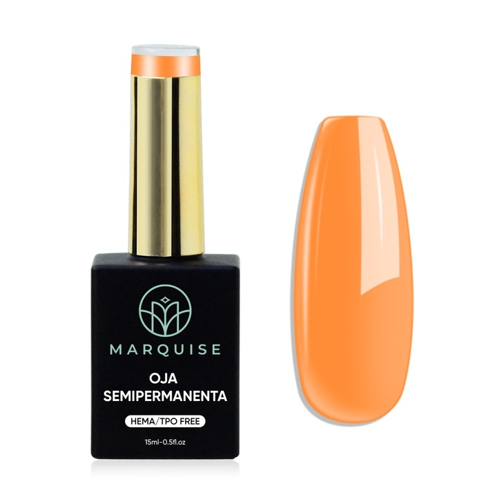Oja semipermanenta Delis, Pure Color JY165, HEMA/TPO FREE, portocaliu piersica, 15 ml
