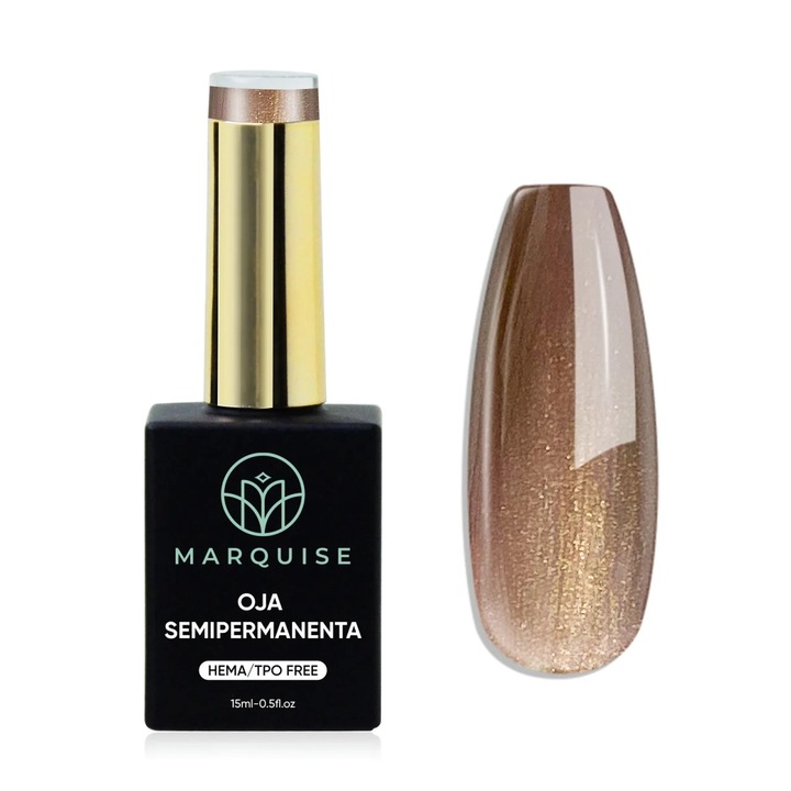 Oja semipermanenta Delis, Fantasy J1026, efect cat eye maro-auriu bronz, HEMA/TPO FREE, 15 ml