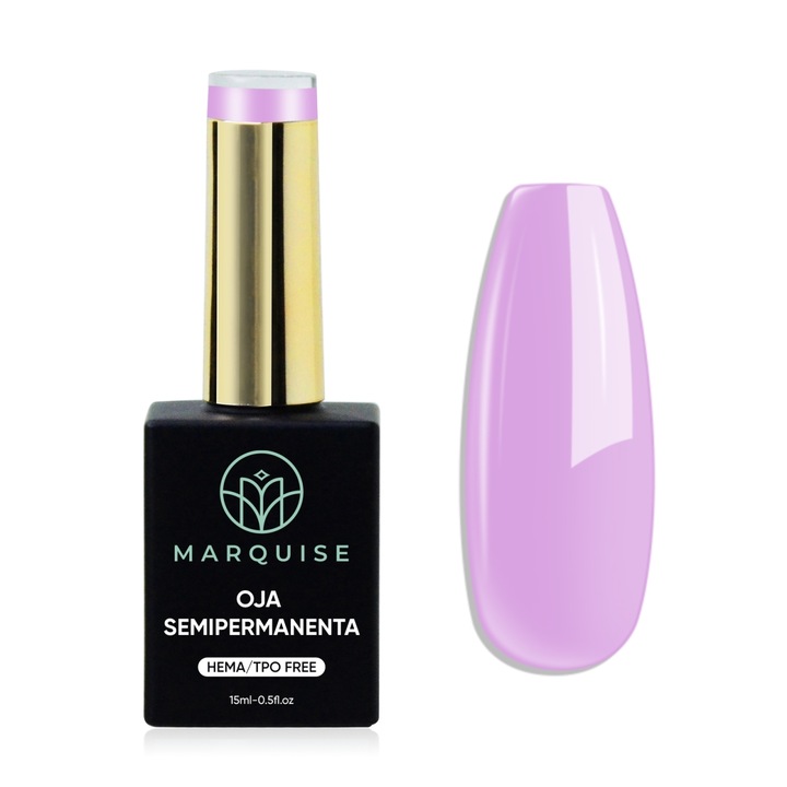 Oja semipermanenta Delis, Pure Color JY065, HEMA/TPO FREE, mov lavanda pastel, 15 ml