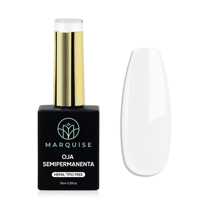 Oja semipermanenta Delis, LTS02, HEMA/TPO FREE, Nude alb lapte translucid, 15 ml