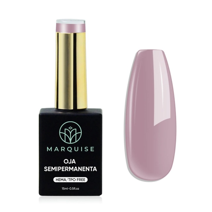 Oja semipermanenta Delis, Pure Color JY327, HEMA/TPO FREE, roz prafuit mauve, 15 ml