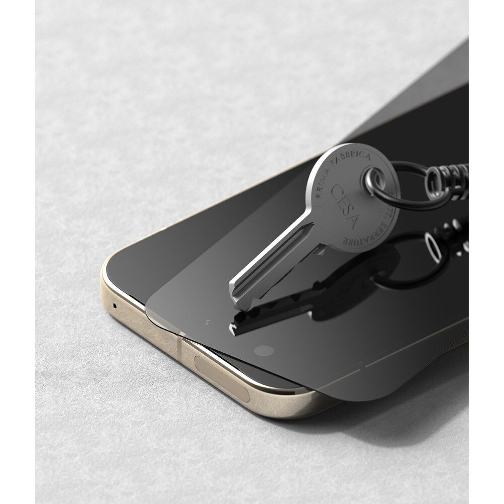 Set 2 folii sticla securizata Ringke Easy Slide Privacy, Kit montare inclus, compatibile cu Google Pixel 11 Pro / 10 Pro / 9 Pro, Negru
