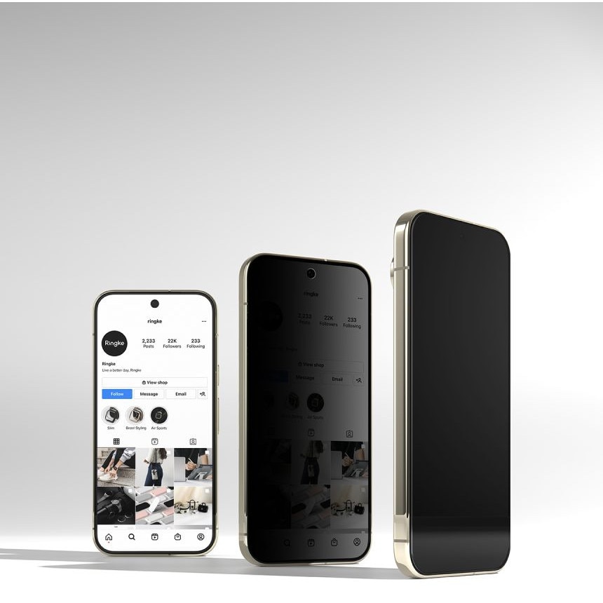 Set 2 folii sticla securizata Ringke Easy Slide Privacy, Kit montare inclus, compatibile cu Google Pixel 11 Pro / 10 Pro / 9 Pro, Negru
