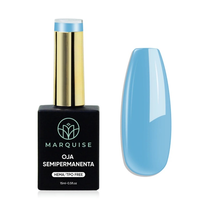 Oja semipermanenta Delis, Pure Color JY278, HEMA/TPO FREE, albastru cer pastel, 15 ml