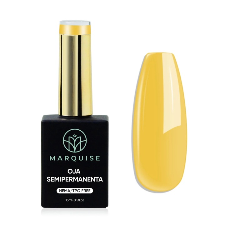 Oja semipermanenta Delis, Pure Color JY171, HEMA/TPO FREE, galben mustar, 15 ml