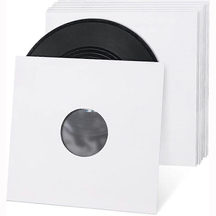 Belső borító vinil lemezhez, antisztatikus PO bélésű papír, 7/10/12 hüvelykes lemezekkel kompatibilis, fehér, 1 db.