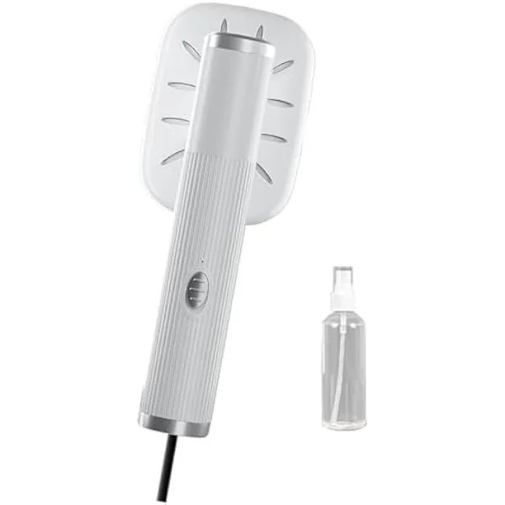 Aburitor de haine portabil K0569-260822-3464-AMC, USB-C reincarcabil, corp ceramic si ABS, pentru indepartare cute si igienizare, alb