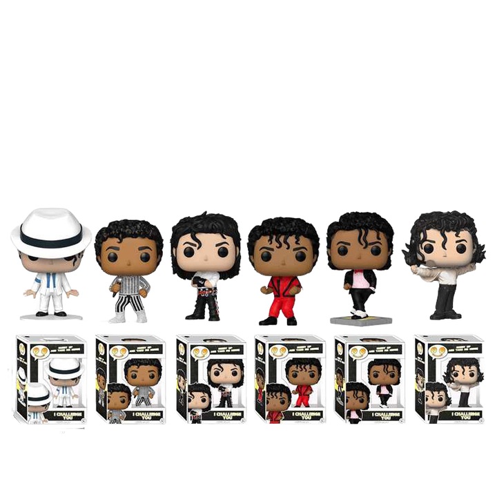 POP Michael Jackson 6 db-os vinil figura készlet, 11 cm (4 hüvelyk), többszínű