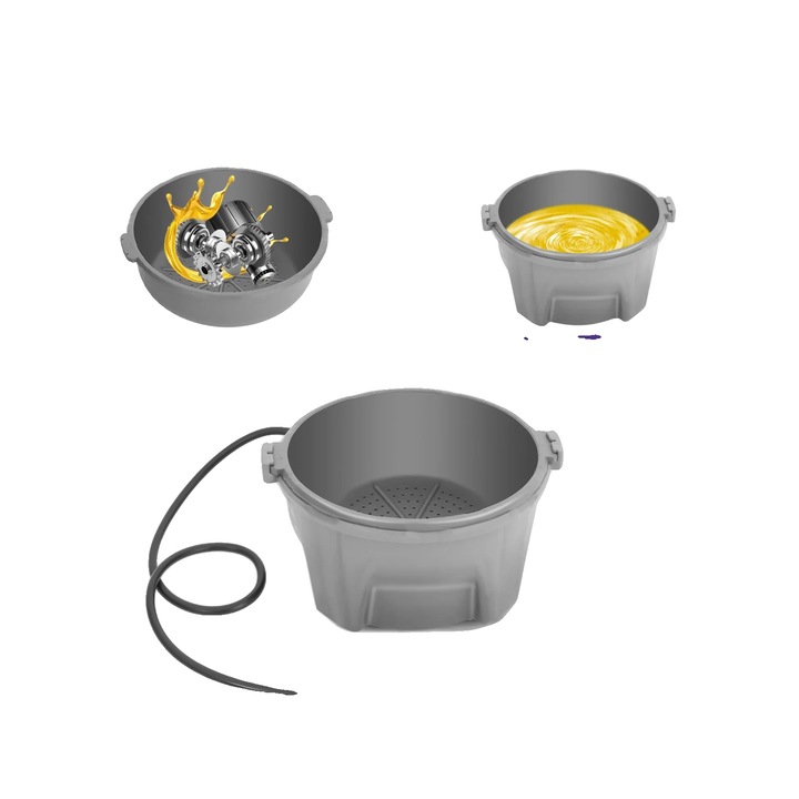 Kit de transfer ulei, recipient din plastic 4,55 L, operare manuala, furtun 1,4 m, gri