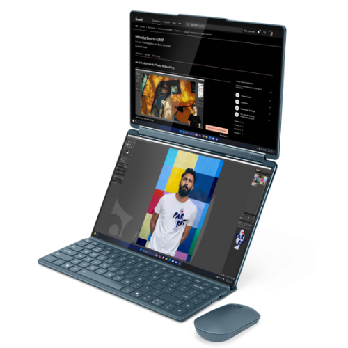 Laptop Lenovo Yoga Book 9i WQXGA+ 2x 14 inch Intel Core Ultra 7 255H 32GB 1TB SSD Windows 11 Home Tidal Teal