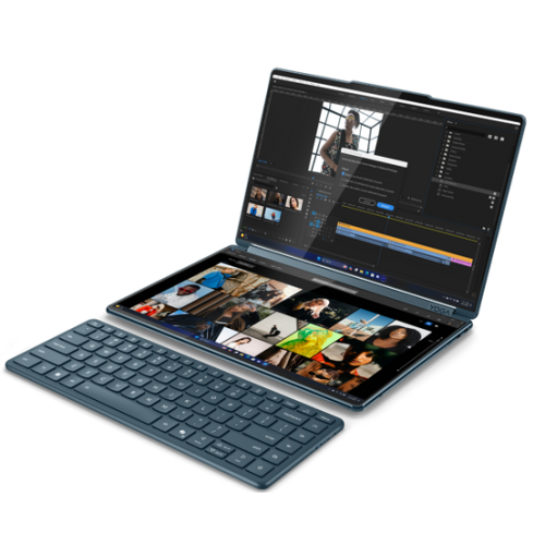 Laptop Lenovo Yoga Book 9i WQXGA+ 2x 14 inch Intel Core Ultra 7 255H 32GB 1TB SSD Windows 11 Home Tidal Teal