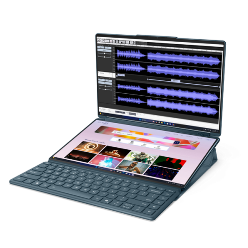 Laptop Lenovo Yoga Book 9i WQXGA+ 2x 14 inch Intel Core Ultra 7 255H 32GB 1TB SSD Windows 11 Home Tidal Teal