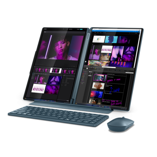 Laptop Lenovo Yoga Book 9i WQXGA+ 2x 14 inch Intel Core Ultra 7 255H 32GB 1TB SSD Windows 11 Home Tidal Teal