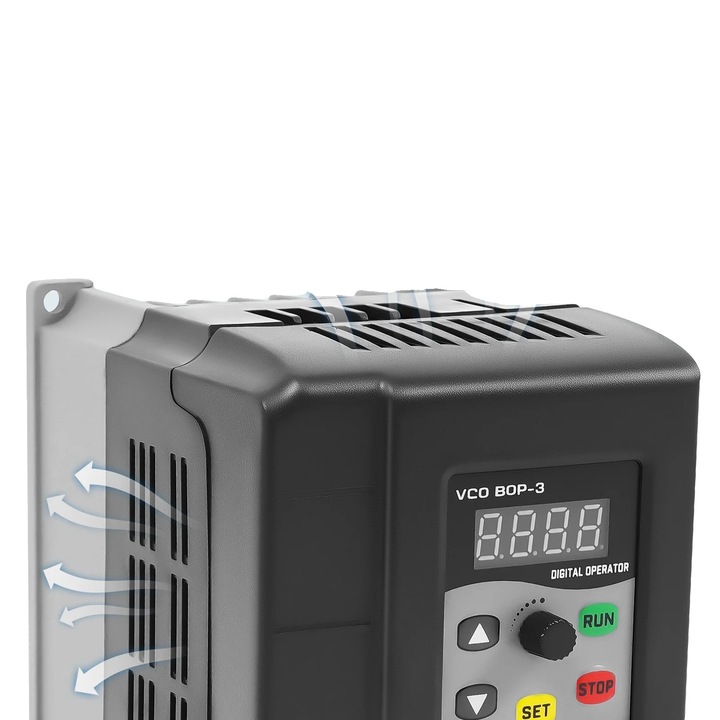Frekvenciaváltó 2.2 kW V/F, 220V, 5.8A, 8 védelem, VCO BOP-3 modell