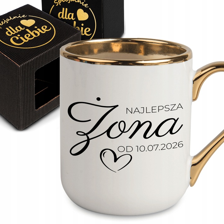 Cana Eleganta Alba - Cadou Personalizat pentru "Cea Mai Buna Sotie"