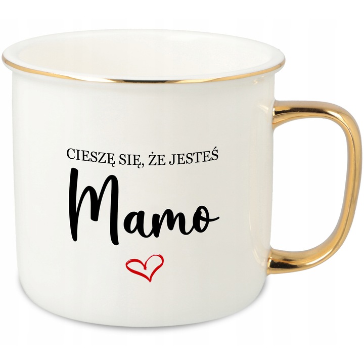 Cana Portelan Aurie Retro "Mama, Ma Bucur Ca Existi"