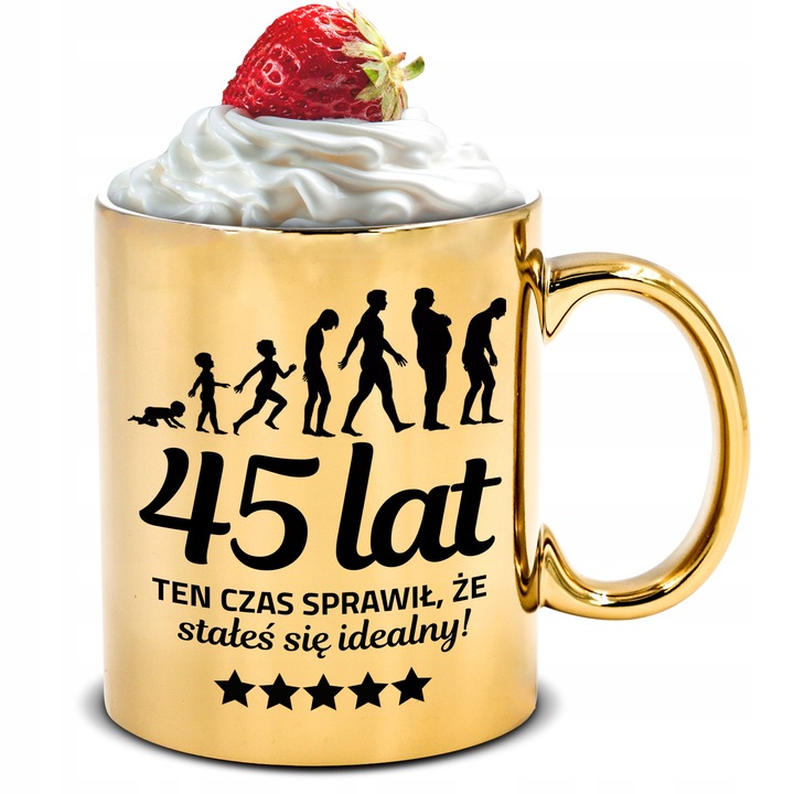 Cana Aurie XXL "45 Ani - Esti Perfect" - Cadou Personalizat