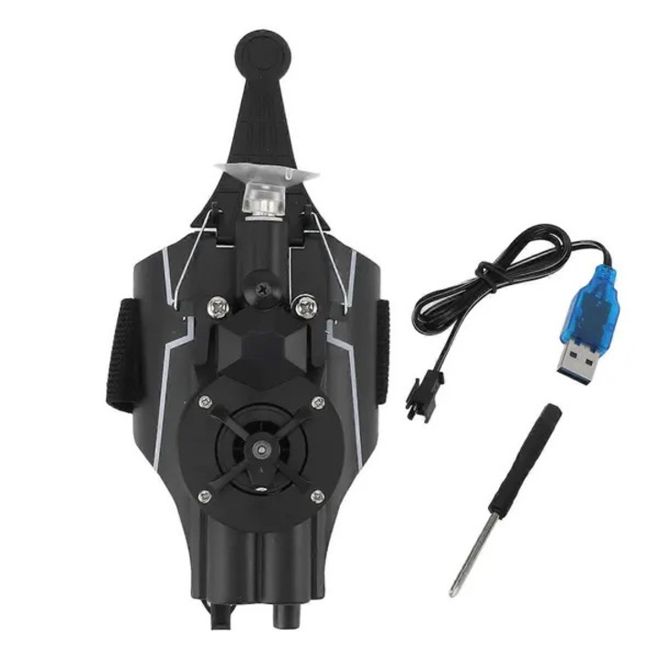 Lansator automat de plasa pentru copii emag-FYN-K0206-260821-1667, reincarcabil, pentru coordonarea mana-ochi, negru, cu cablu USB