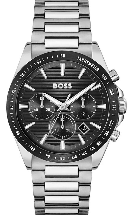 Мъжки часовник Hugo Boss Strike 1514290, Сребрист / Черен
